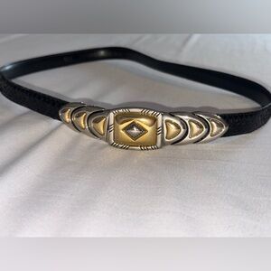 Black Belt with Gold and Silver Buckle Genuine Snakeskin